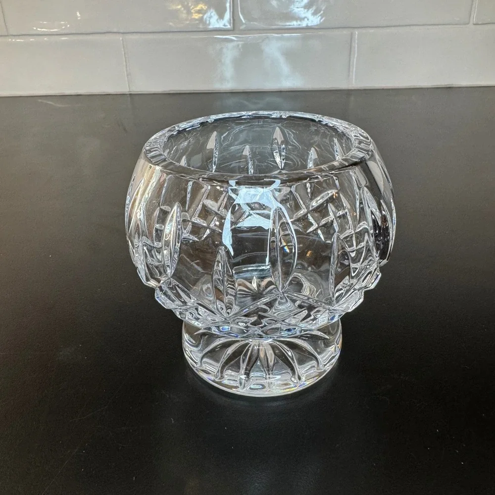 Waterford Crystal Votive Candle Holder Home Decor 3.5in Clear Glandore Cut Glass